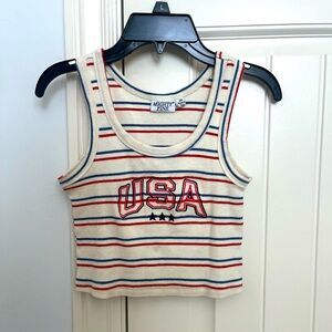 Khols Mighty Fine Striped USA Tank Top Sm